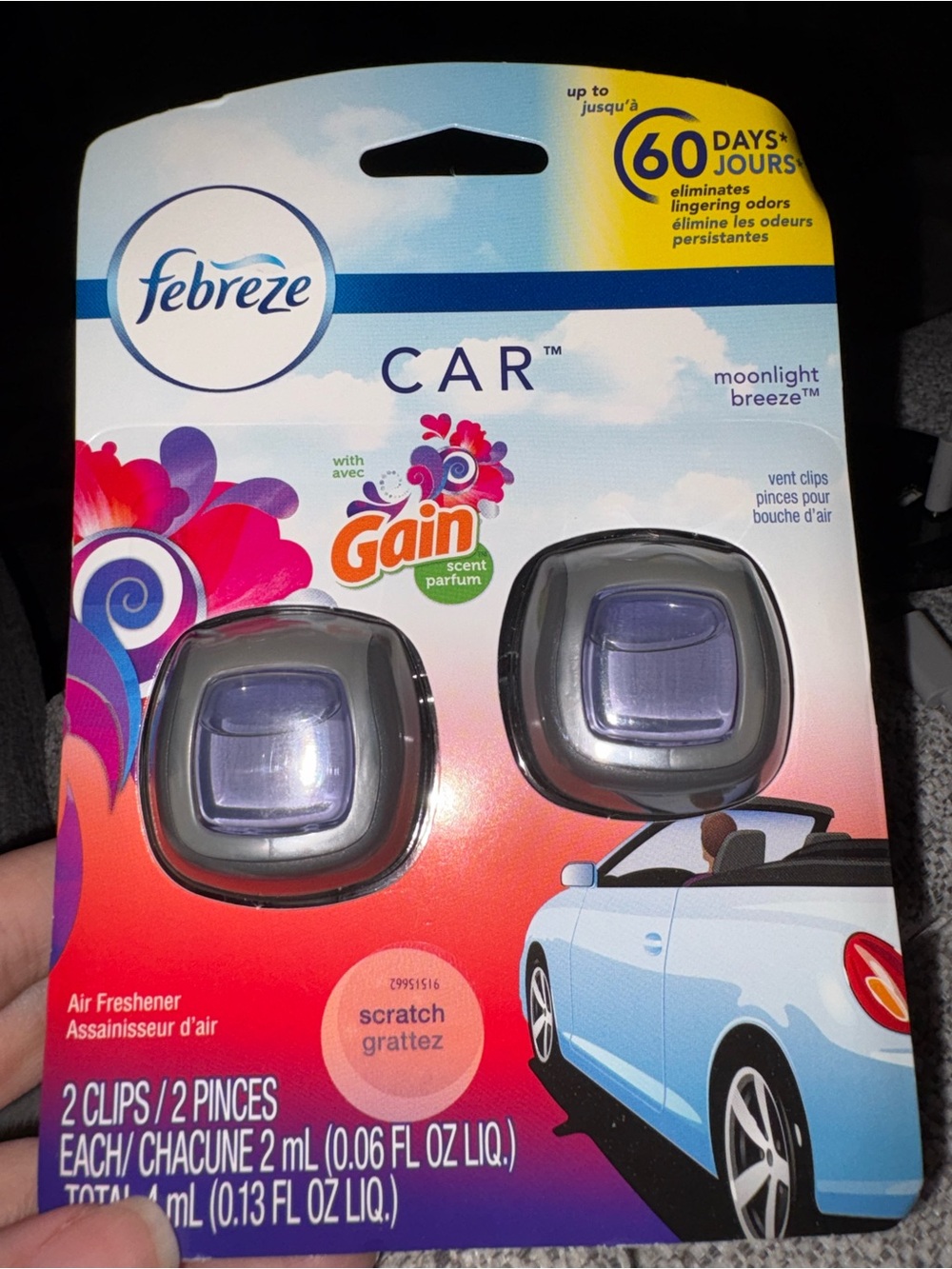 Febreze Car Vent Clips in Lavender Purple - Moonlight Breeze Scent